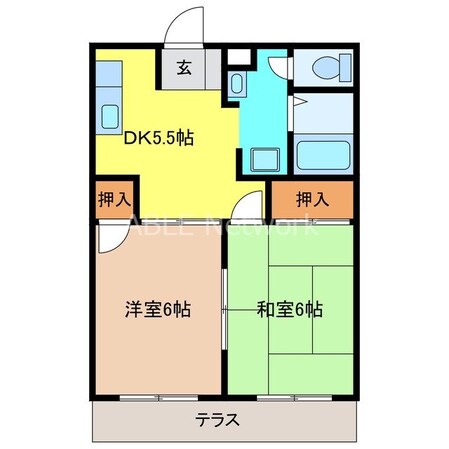 リベルテ白石A棟の物件間取画像